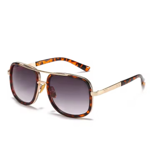 Unisex - Big Frame Square Metal Sunglasses