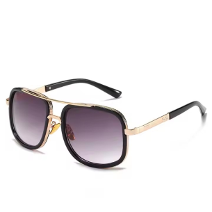 Unisex - Big Frame Square Metal Sunglasses