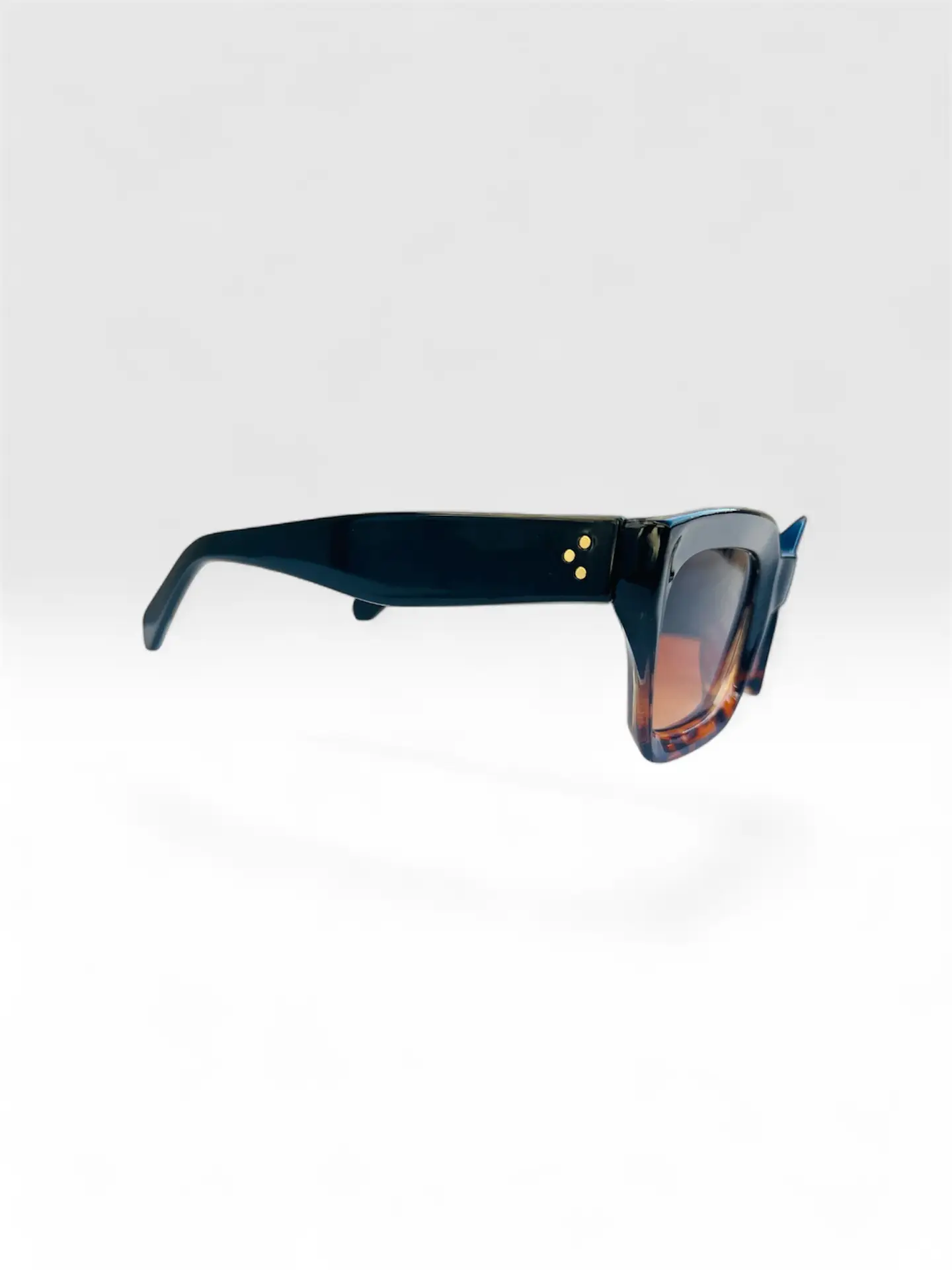 Square Sunglasses – Black & Tortoiseshell | Rose Gradient Lenses - Image 2