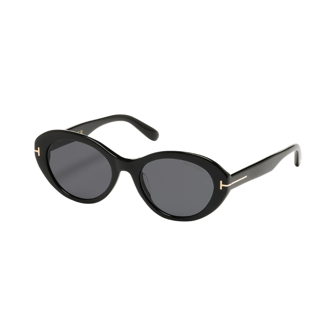 Tammy Oval Sunglasses – Black | Smoke Grey Lenses